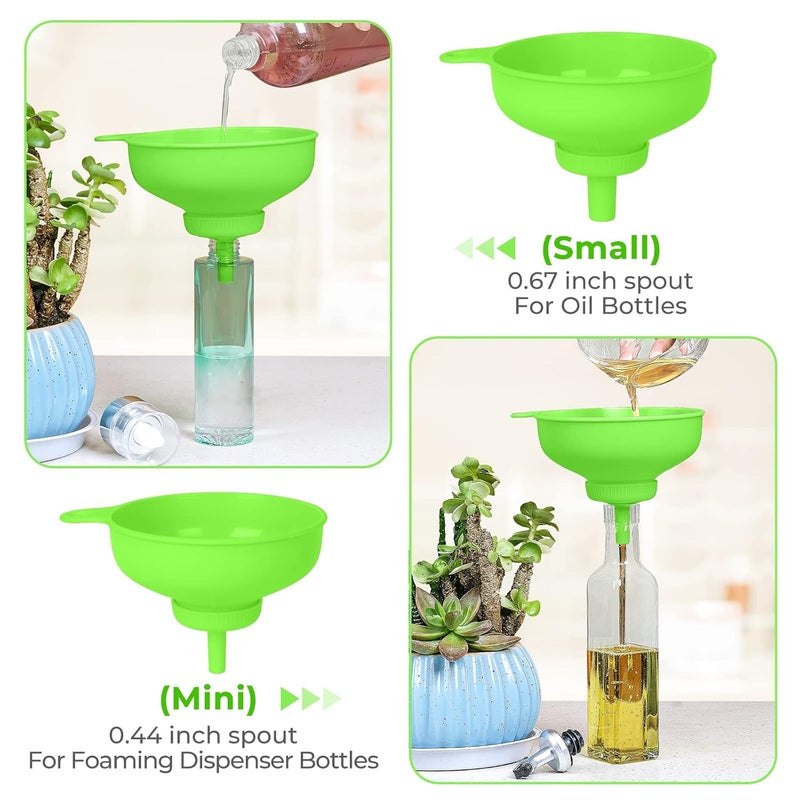 BALIWELL Wide Mouth Kitchen Funnel, Food Grade Plastic Cooking Canning Funnel with 4 Sizes Spouts for Filling Wide and Regular Mason Jars, Spray Dropper Oil Bottle Jug Spices Shampoo Sauce - Image 3